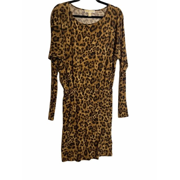 Michael Kors Long Sleeve Cheetah Print Dress XS - Picture 2 of 12